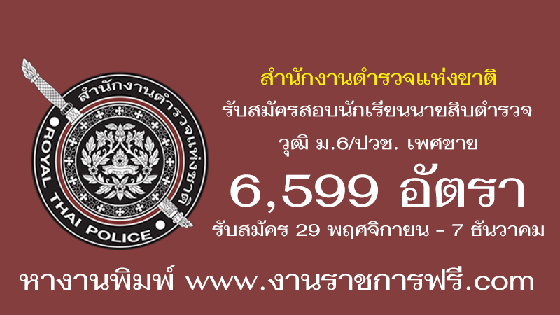 สำนักงานตำรวจแห่งชาติ 6599 อัตรา