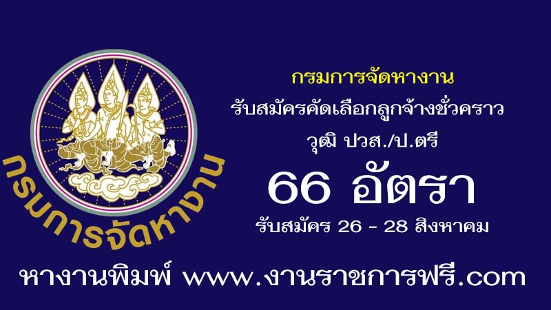 กรมการจัดหางาน 66 อัตรา