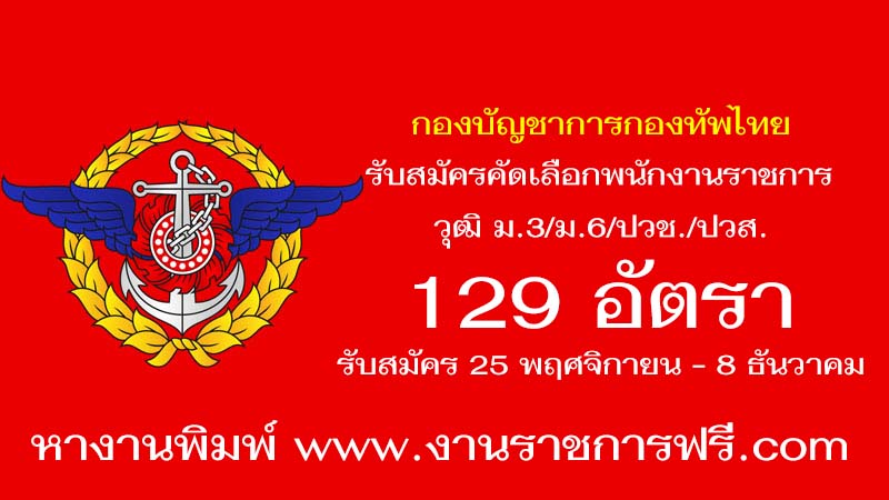 กองบัญชาการกองทัพไทย 129 อัตรา