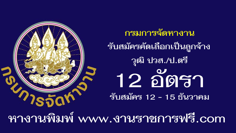 กรมการจัดหางาน 12 อัตรา