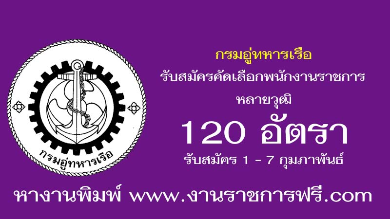 กรมอู่ทหารเรือ 120 อัตรา