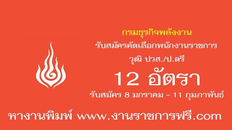 กรมธุรกิจพลังงาน 12 อัตรา