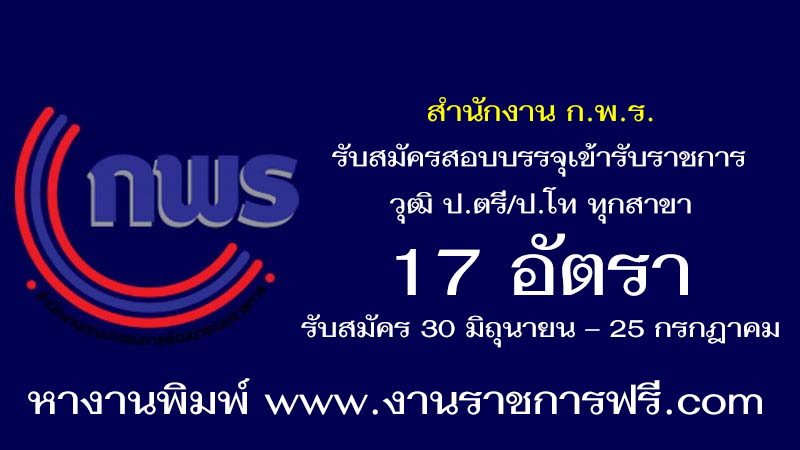 สำนักงาน ก.พ.ร. 17 อัตรา