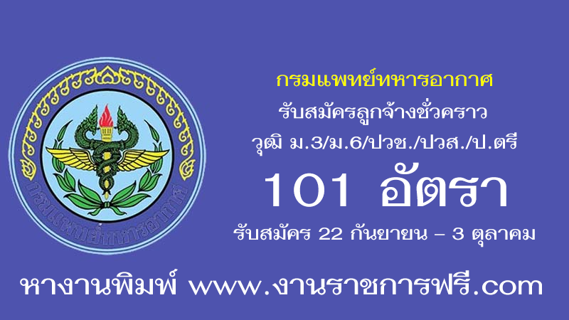 กรมแพทย์ทหารอากาศ 101 อัตรา