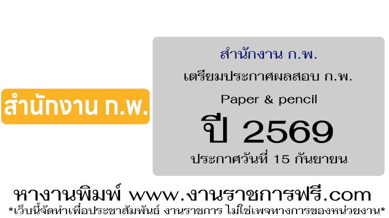 สำนักงาน ก.พ. เตรียมประกาศผลสอบ ก.พ.