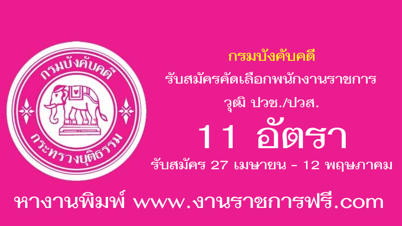 กรมบังคับคดี 11 อัตรา