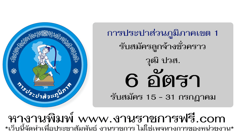 การประปาส่วนภูมิภาค 6 อัตรา