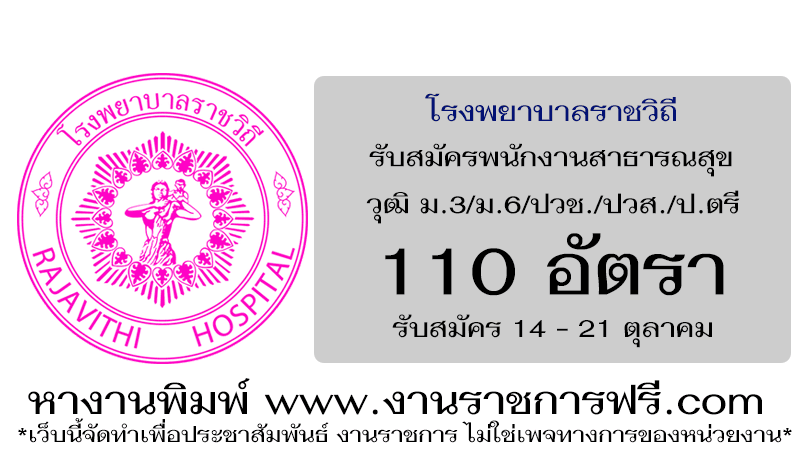 โรงพยาบาลราชวิถี 110 อัตรา